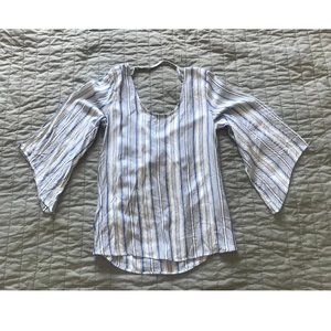 Drew white and blue stripe blouse